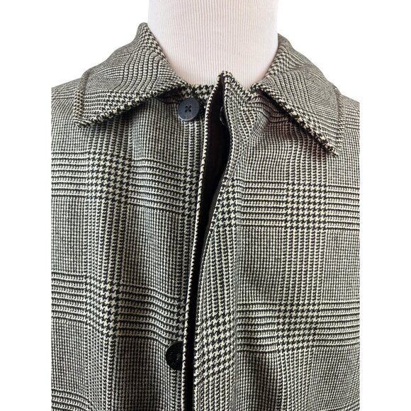 Brooks Brothers Style Gray Plaid Mens Wool Jacket With Quilted Lining Size L - Picture 5 of 12